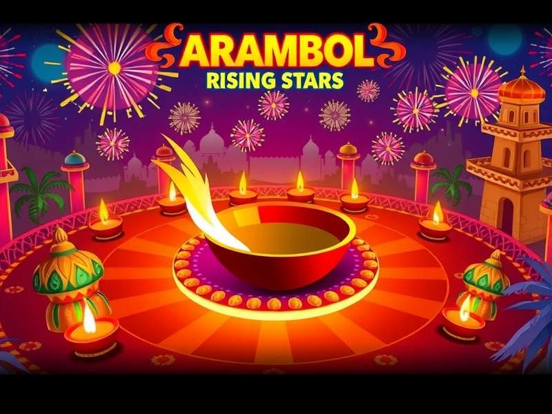 Arambol Rising Stars Diwali festival arena with fireworks